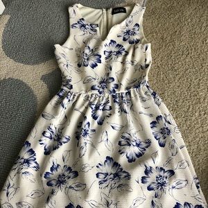 Blue and white dress